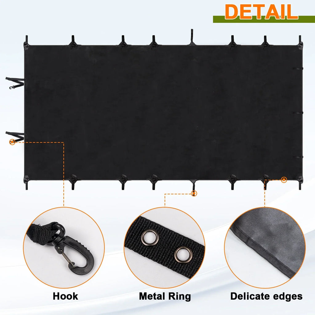 Stylish Soft Top Bikini Top Cover for Jeep Wrangler JK 2007-2017 2-Door Extended PU Leather Anti-UV Top Roof Black