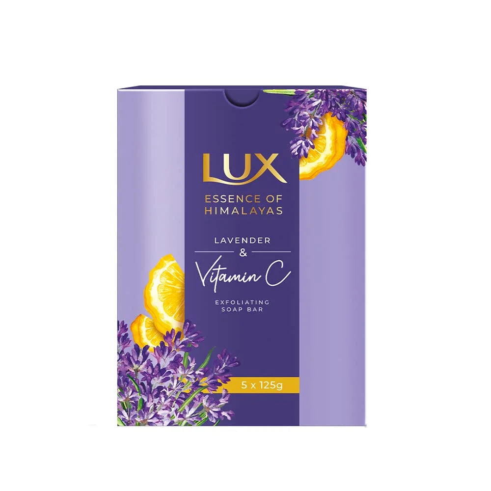 Lux Lavender & Vitamin C Exfoliating Soap 5X125G - Exclusive Design