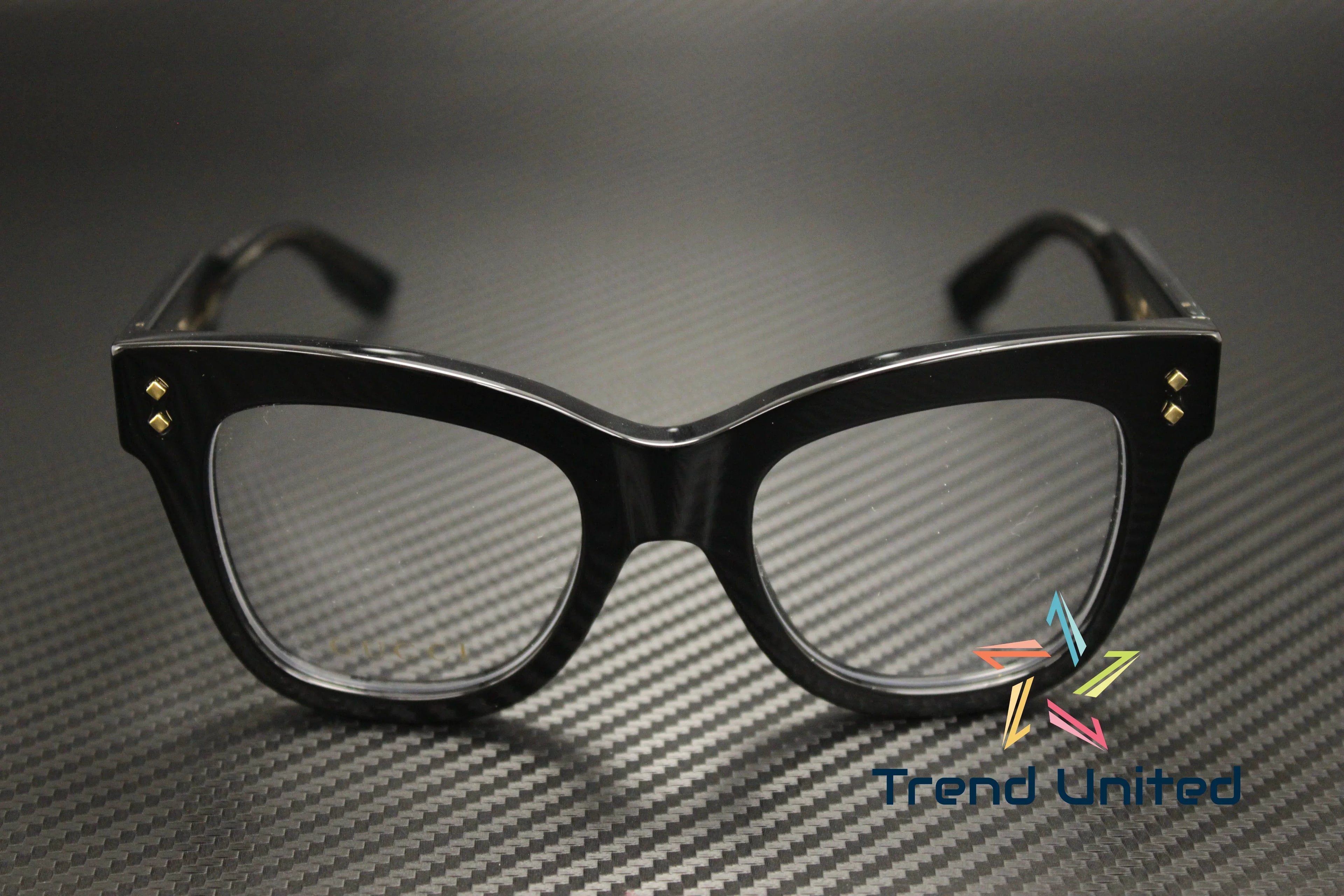 GUCCI GG1082O 001 Cat Eye Acetate Black Demo Lens 50 mm Women's Eyeglasses - Exclusive Design