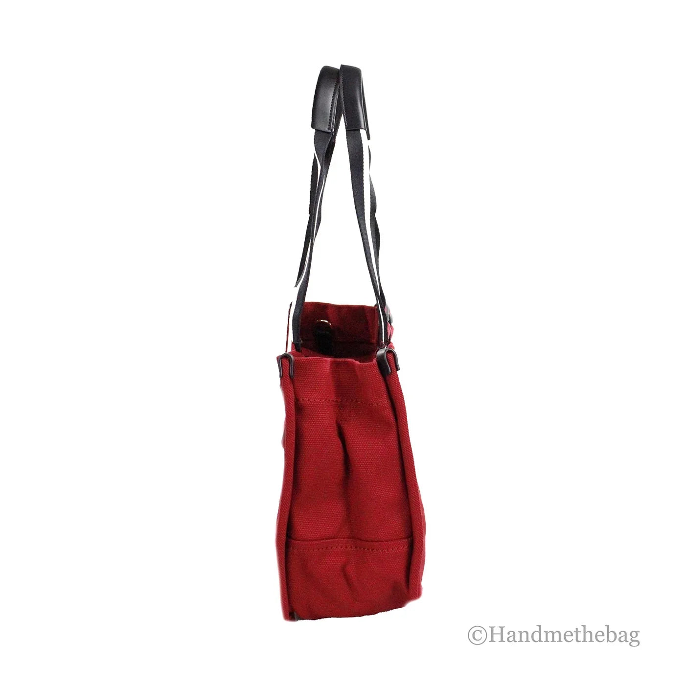 Marc Jacobs Medium Savvy Red Canvas Fabric Shoulder Convertible Tote Purse Bag - Exclusive Design