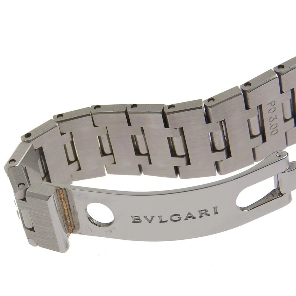 Pre-Owned BVLGARI Bulgari Quadrado watch SQ22SS stainless steel silver quartz analog display ladies black dial (Good)