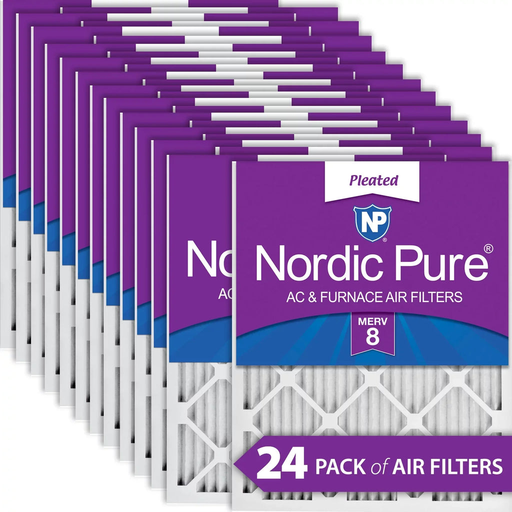 16x25x1 (15_1/2x24_1/2) Pleated MERV 8 Air Filters 24 Pack - Exclusive Design