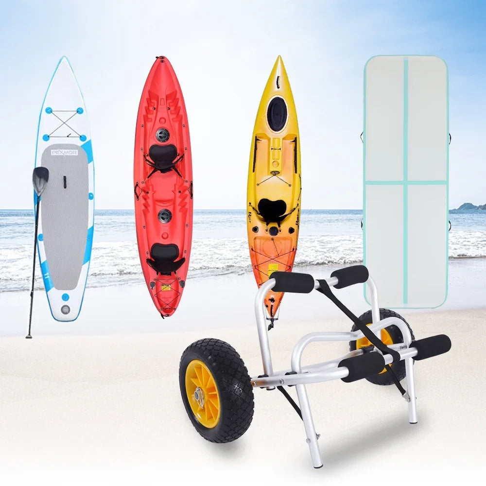 Stylish Ktaxon Aluminum Alloy Canoeing Trailer Cart Kayak Dolly Boat Canoe Trolley with Wheels