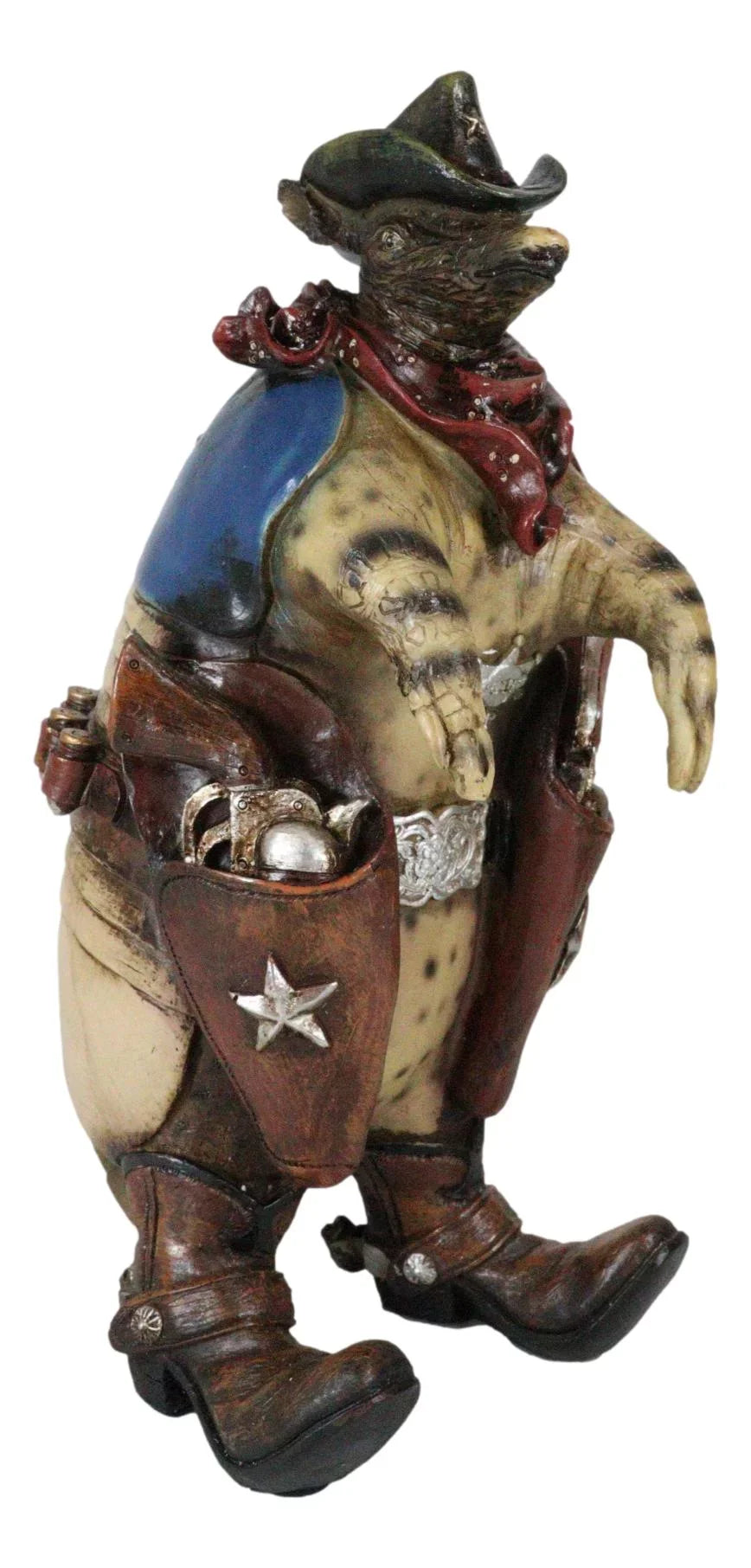 Stylish Western Rustic Texas Sherriff Cowboy Texan Armadillo Big Guns And Boots Figurine
