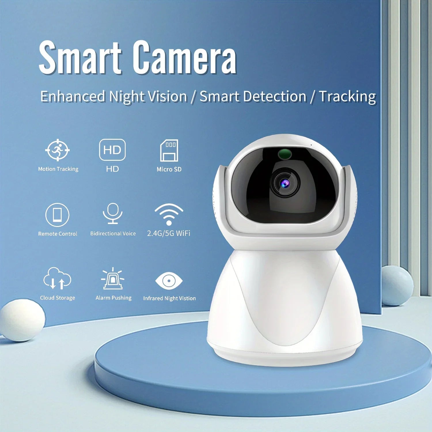 Wireless WIFI PTZ Camera IP CCTV Security Protector Surveillance Camera Smart Auto Tracking Baby Monitor - Exclusive Design