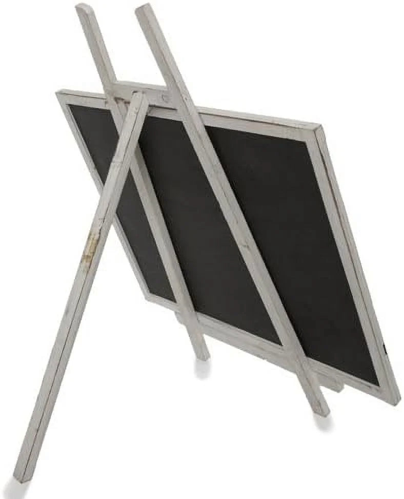 Stylish Wooden Chalkboard With Easel, Worn White