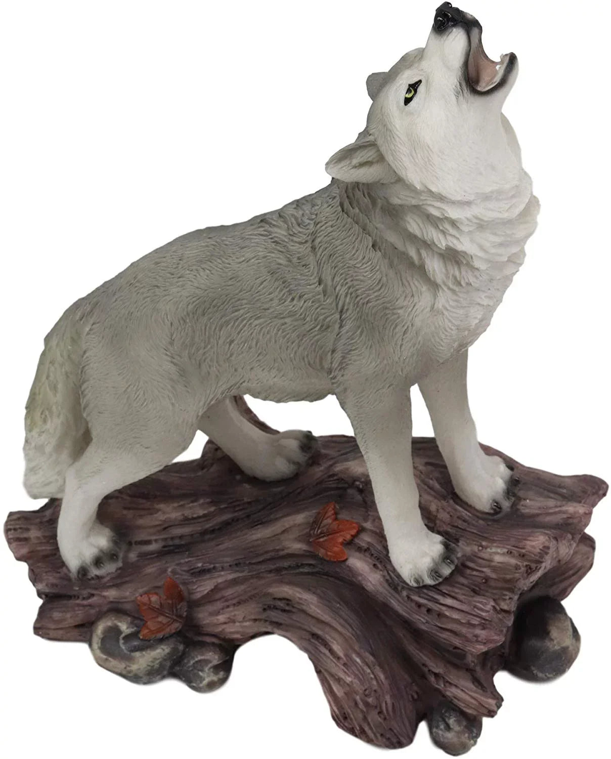 Large Cries Of The Night Howling Alpha Gray Wolf Statue 12"H Spirit Wolves Decor - Exclusive Design