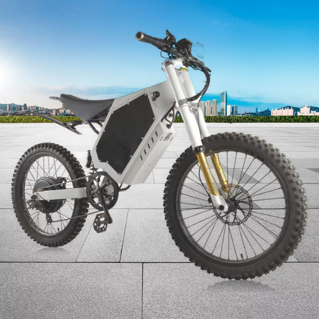 Stylish Miumaeov Electric Bicycle Iron Frame Adjustable For 20" or 26" Stealth Bomber E-Bikes(White)