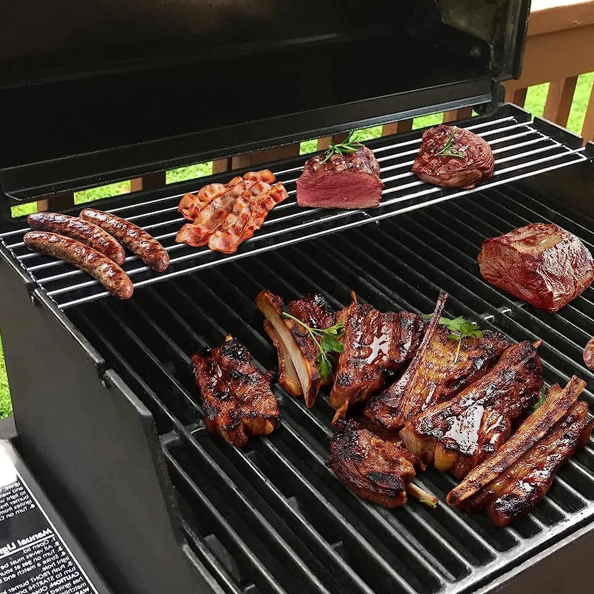 AOREWTGGH 7513 Grill Warming Rack for Weber Spirit 700, Genesis Silver B&C, 7513/88719 304 Stainless Steel Warming Rack Replacement for Weber Genesis 1000-5500, Gold B & C, 24.9 x 4.7 x 4 in - Exclusive Design