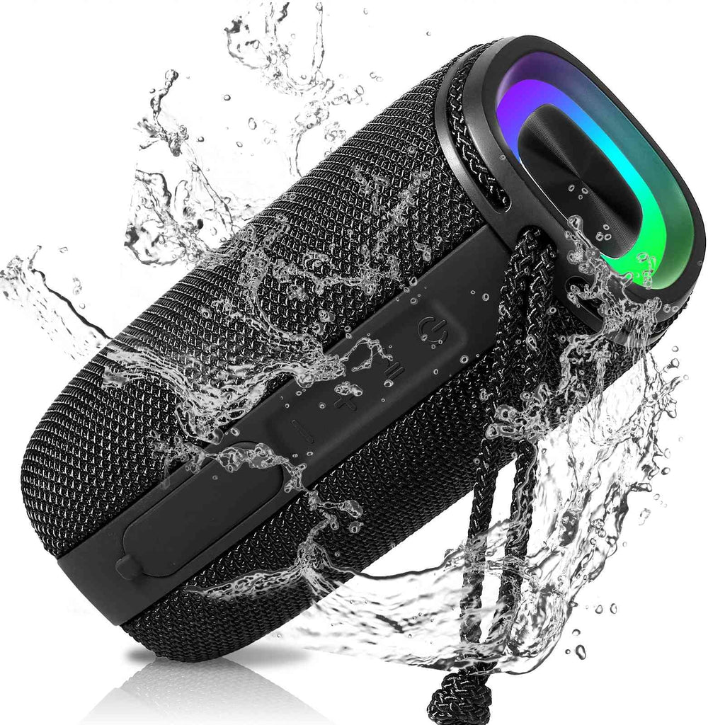 UrbanX X808 Bluetooth Speaker, IPX5 Waterproof Speakers 360Â° HD Surround Sound with Punchy Bass, True Wireless Pairing, BT5.3, Portable Speaker for LG W41+ - Black