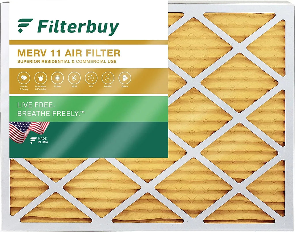 Filterbuy 25x32x2 MERV 11 Pleated HVAC AC Furnace Air Filters (1-Pack) - Exclusive Design