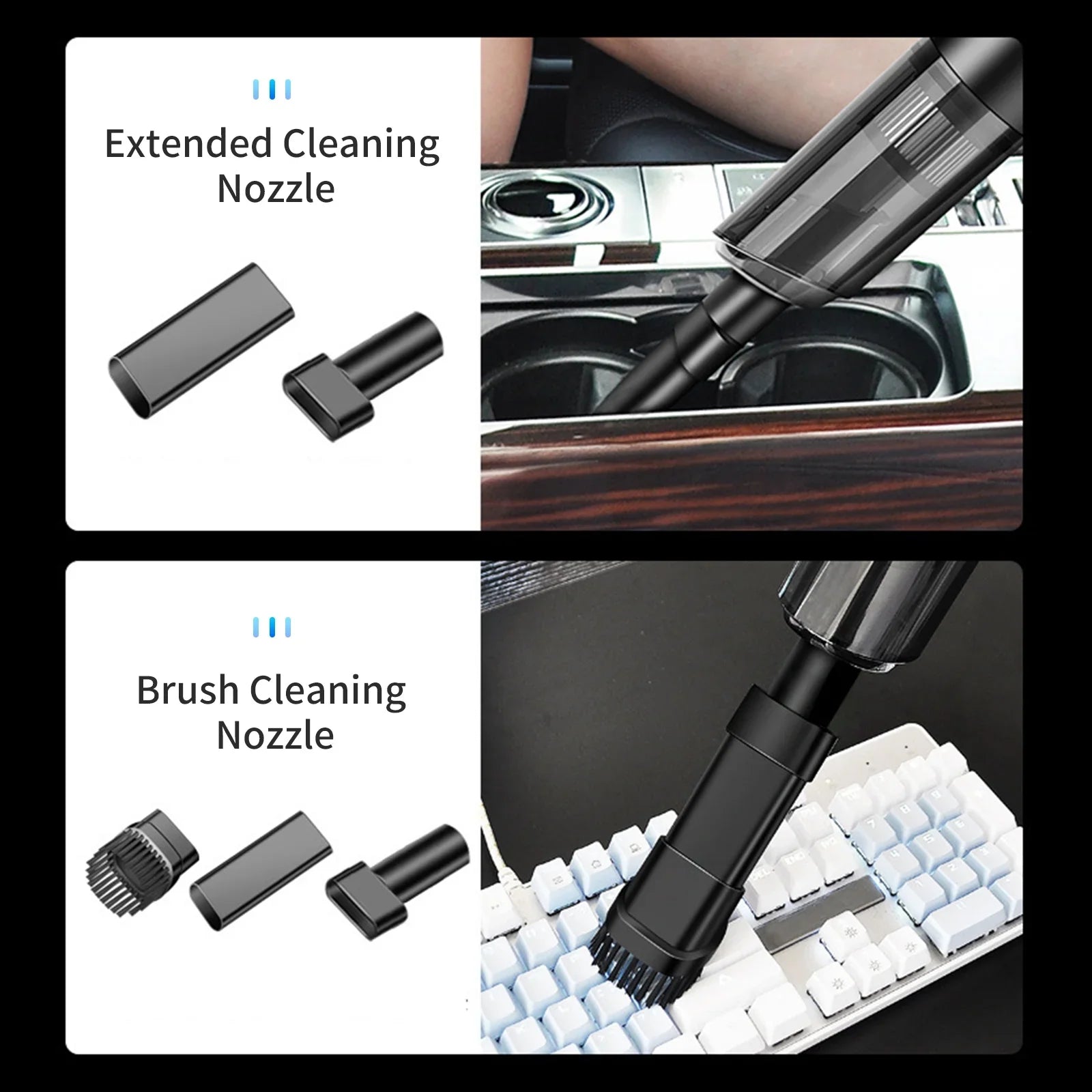 Stylish moobody Vacuum Cleaner, 120W Handheld Cleaner, 6000Pa Powerful Suction, USB Powered with HEPA Filter for Cleaning Hair Dust Gravel in Home Office