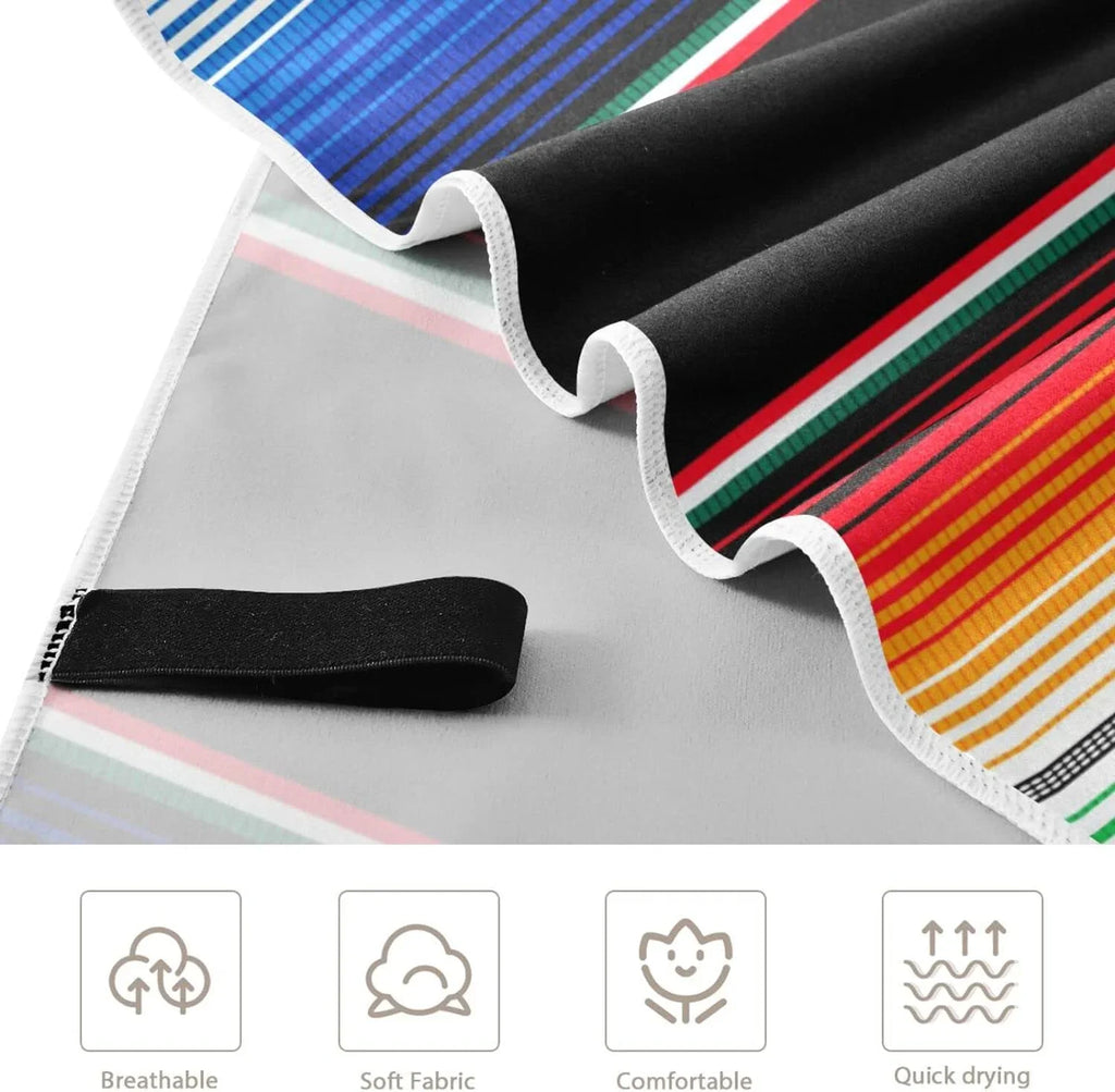 Stylish Bestwell Mexican Serape Blanket Stripes Beach Towel Oversized Towel Blanket, Thin Lightweight Microfiber Sand Free Quick Dry Towel, 30âX60â Multipurpose Pool Bath Yoga Swim Shower Towel