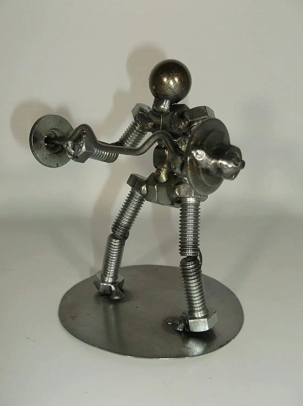 Stylish Preacher C url Weight Lifter Metal Bolt Figurine, curl bar