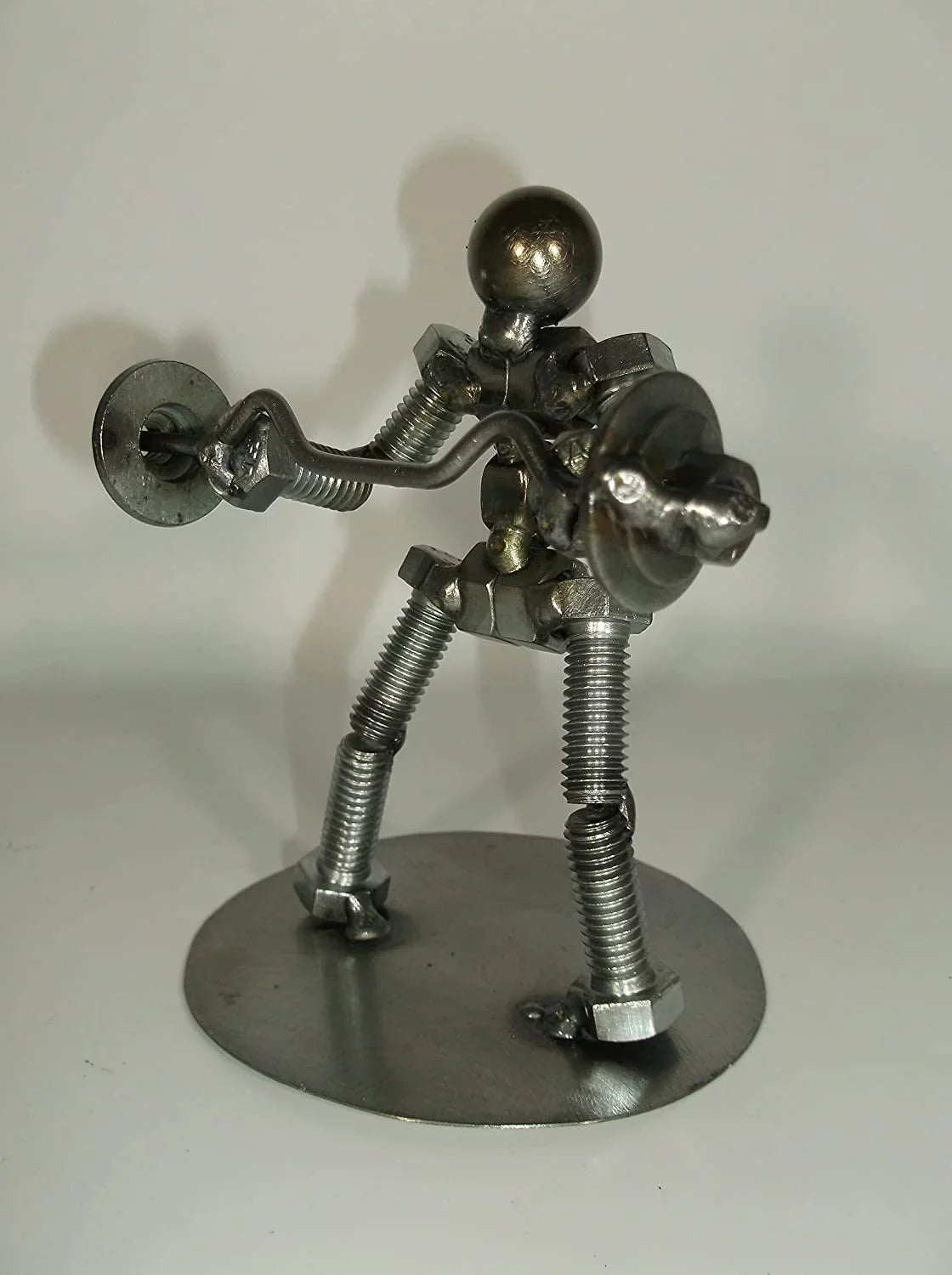 Stylish Preacher C url Weight Lifter Metal Bolt Figurine, curl bar