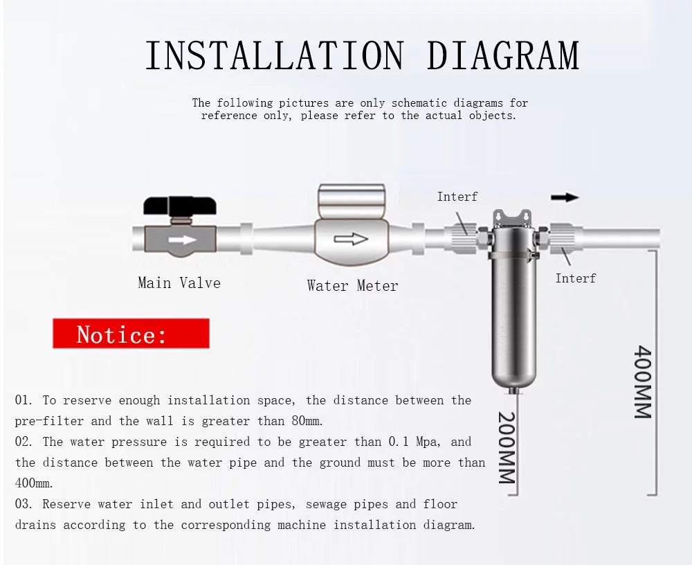 Stylish TECHTONGDA Front Water Filter Housing 10 inch Filter 1 inch NPT for Whole House Water Purification 304 Stainless Steel 8000L/h