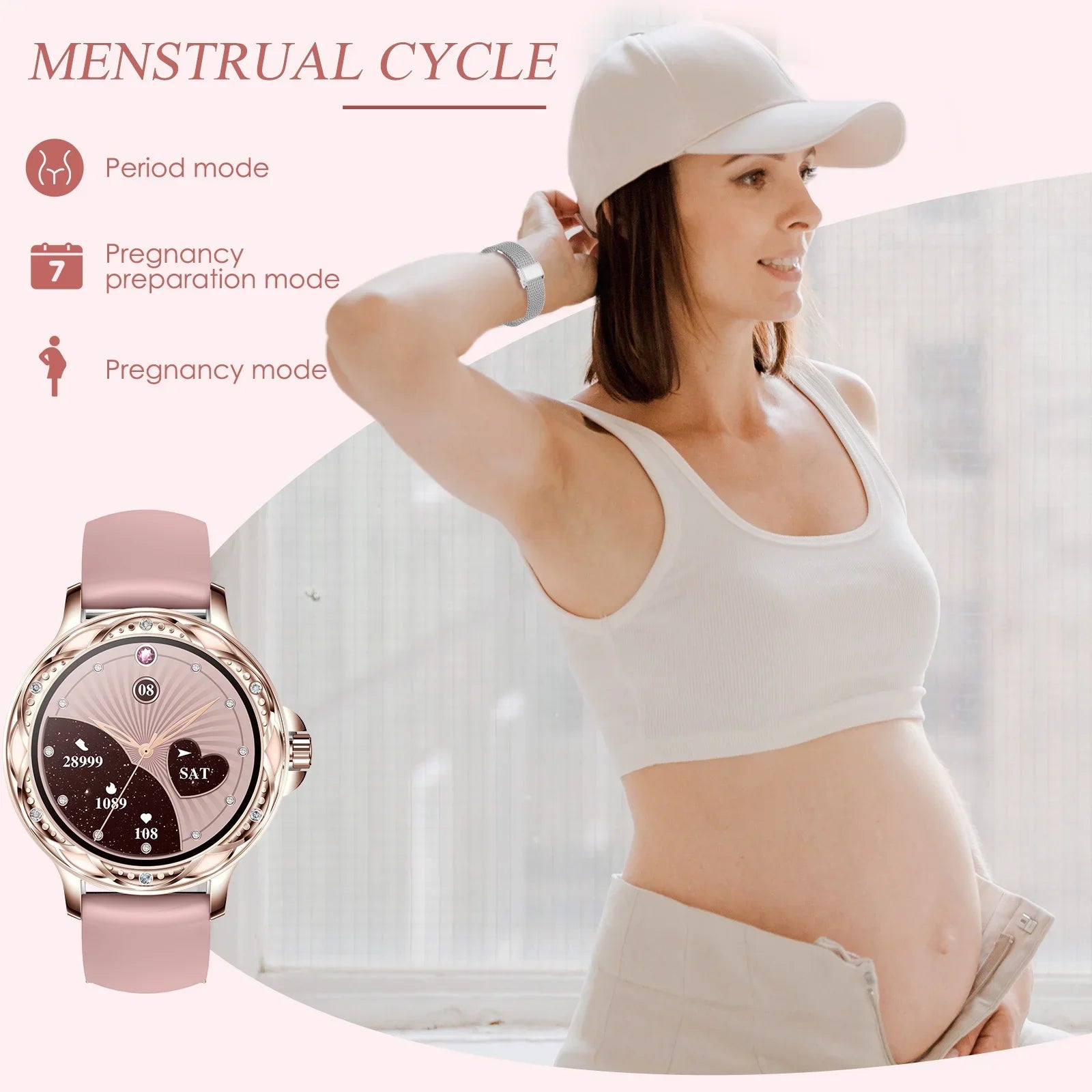 Stylish VOPOCO Smart Watch for Women (Answer/Make Calls) 1.2" Lightweight HD Screen Sports Smartwatch for iPhone Android