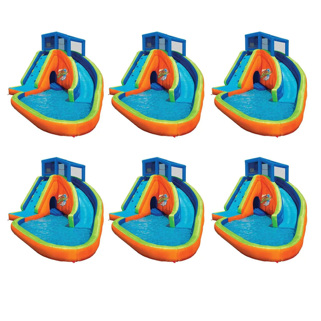 Stylish Banzai Sidewinder Falls Inflatable Kiddie Pool with Slides & Cannons (6 Pack)