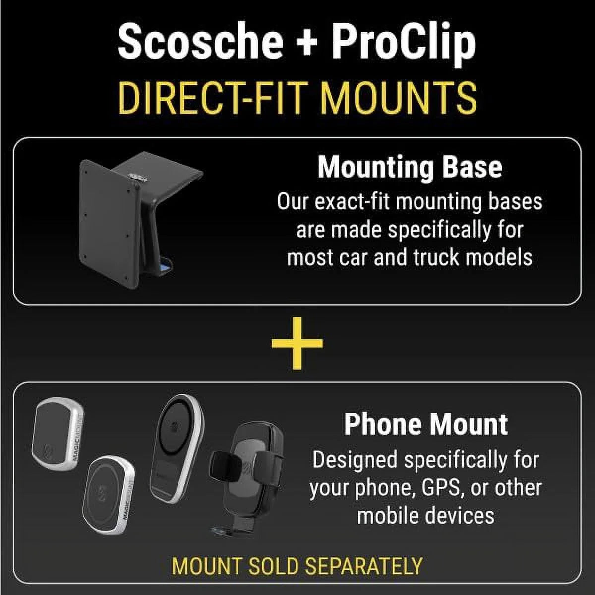 Scosche PC854549 ProClip Center Mount Compatible with 2011-2020 Jeep Grand Cherokee (Mounting Base Only)