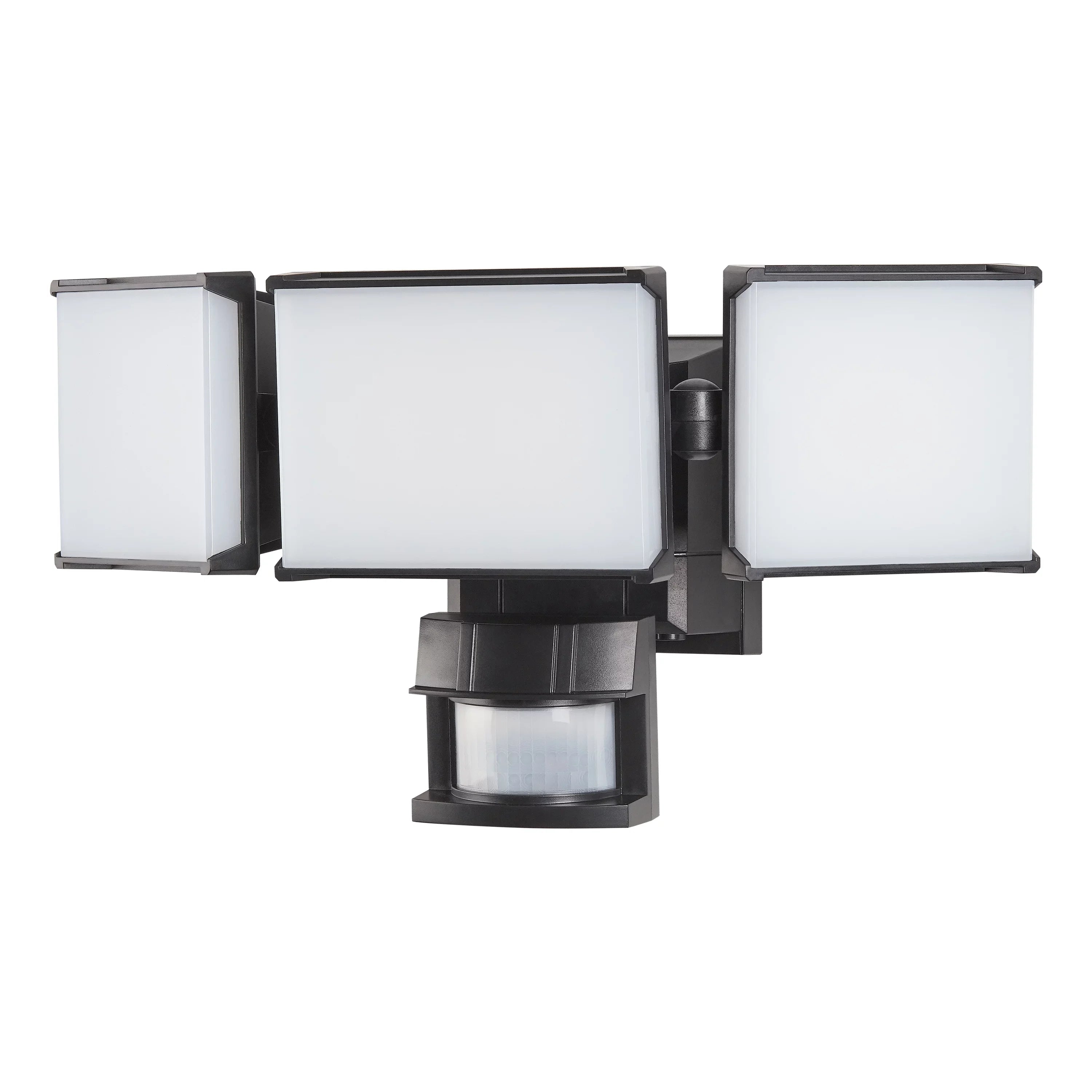 Hyper Tough Solar Three Head LED Motion Sensing Security Flood Light, Outdoor, Black, 2000 Lumen