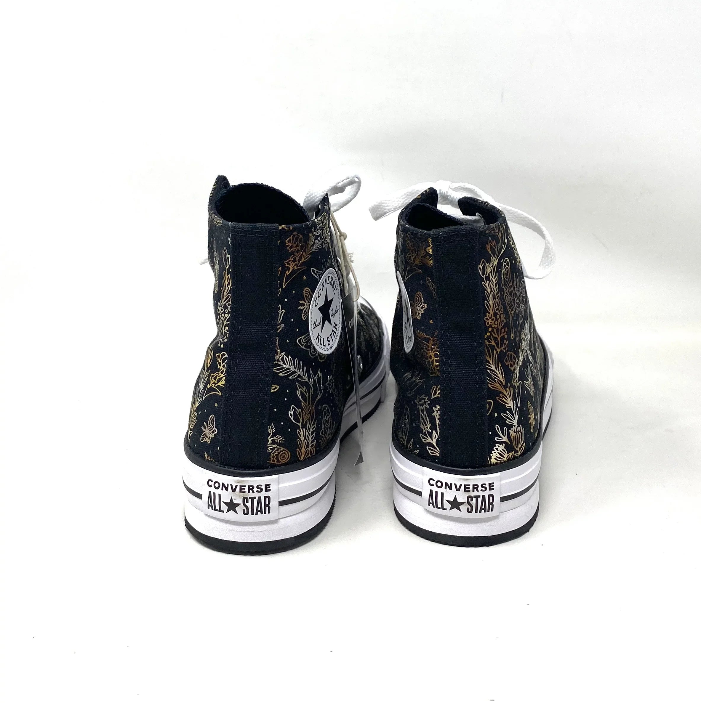 Converse CTAS Lift Platform High Top Black Women's Kids Canvas Sneakers A01511C - Exclusive Design