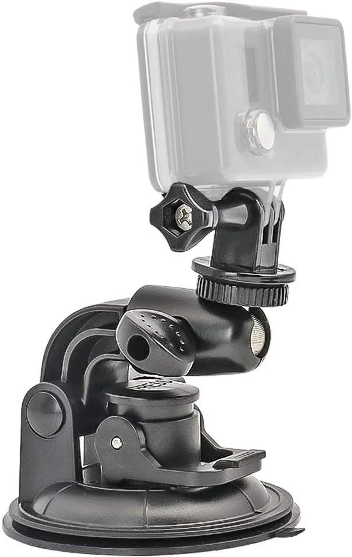 Heavy Duty Camera Car Windshield Mount with 1/4-20 Adapter for GoPro Hero Series and All Cameras - Exclusive Design