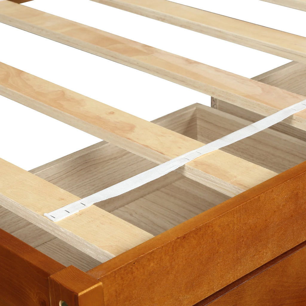 Oris Twin Size Wooden Platform Bed - Oak - Exclusive Design