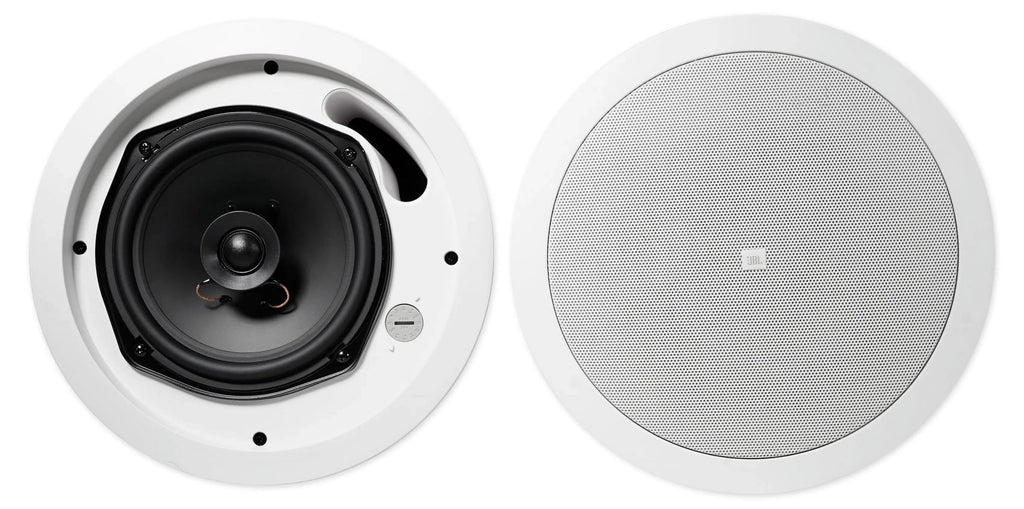 Stylish 4) JBL 5.25" White Commercial Wall+6.5" Ceiling Speakers+Amp Restaurant/Cafe/Bar