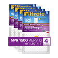 Filtrete by 3M, Smart 16x20x1, MERV 12, Allergen, Bacteria & Virus HVAC Air and Furnace Filter, Captures Allergens, Bacteria, Viruses, 1500 MPR, 4 Filters - Exclusive Design