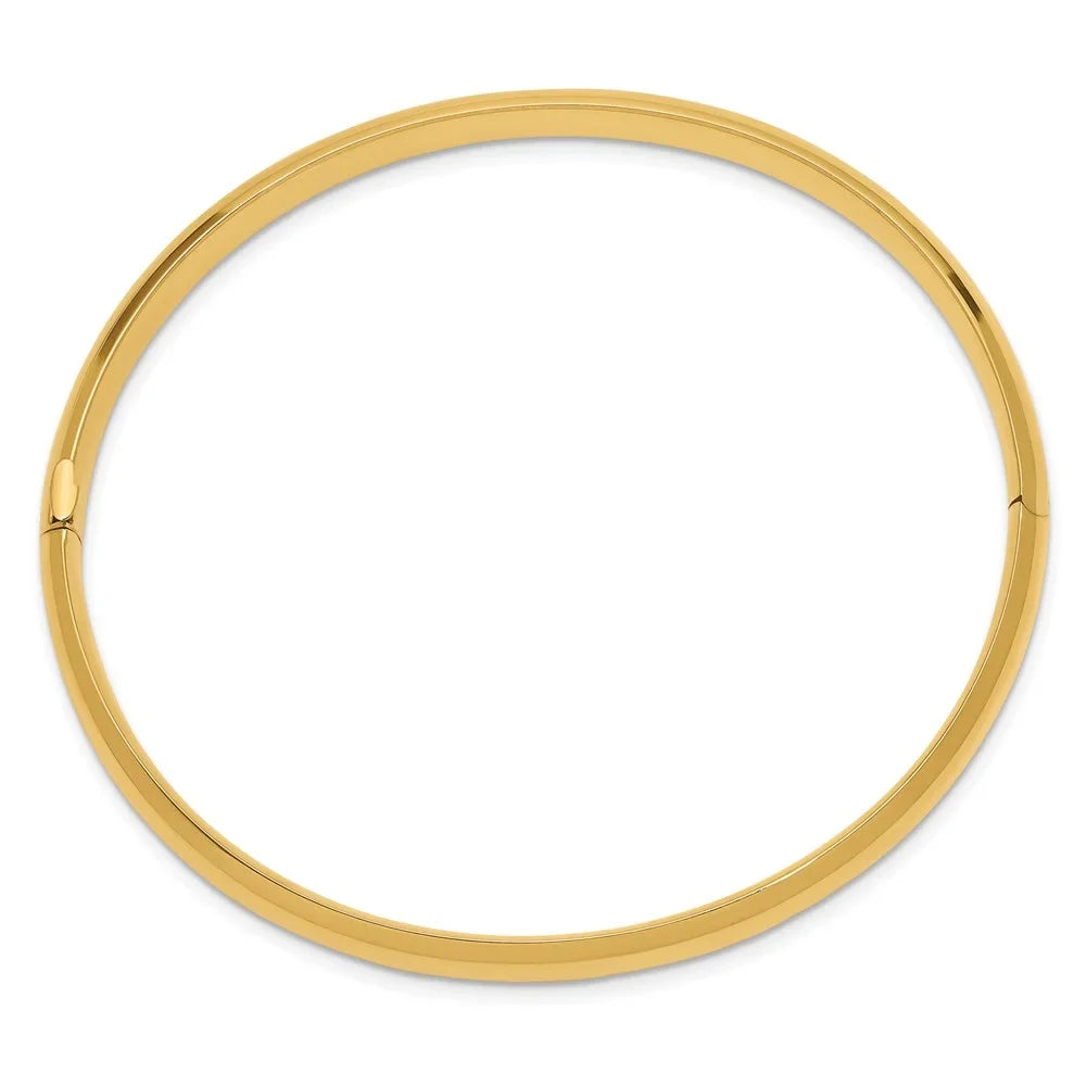 Stylish 14k 4/16 High Polished Hinged Bangle Bracelet QHP4/16