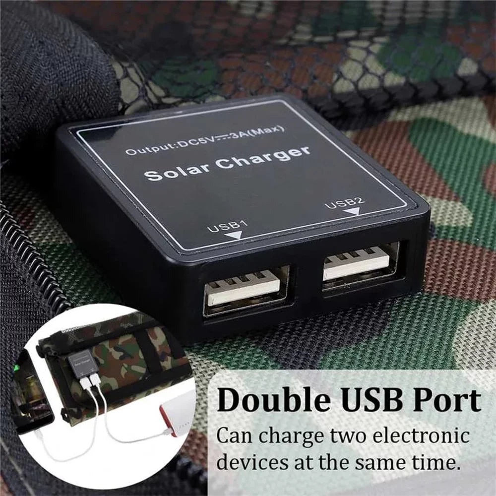 JLLOM 2Pcs 80W USB Solar Panel Folding Portable Power Bank Outdoor Hiking Phone Charger Kit - Exclusive Design