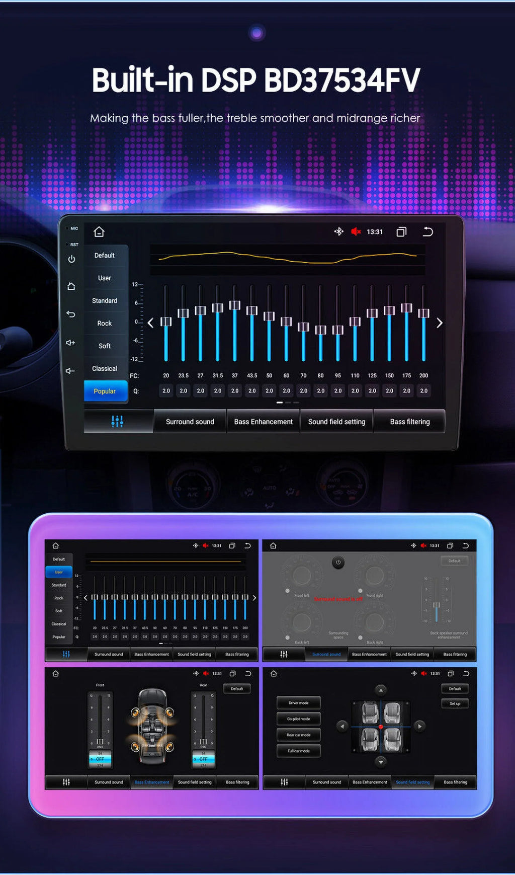 For GMC Yukon Chevy Tahoe Suburban Android 12 Octa 4GB RAM Apple Carplay Car Stereo AM FM Radio GPS Weather