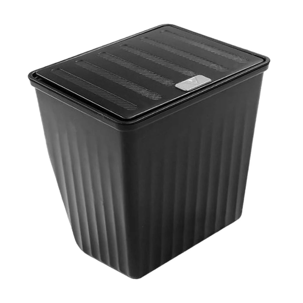 Stylish Car Trash Bin Backseat Storage Box Easy to Install with Lid Rear Center Console Organizer Car Seat Trash Can for Model Y