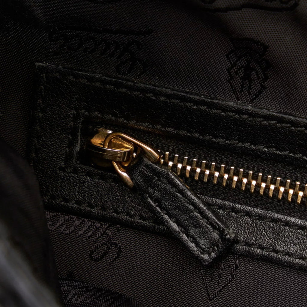 Pre-Owned Gucci Ribbon Handbag Hobo Bag 189885 Black Patent Leather Ladies GUCCI (Good)