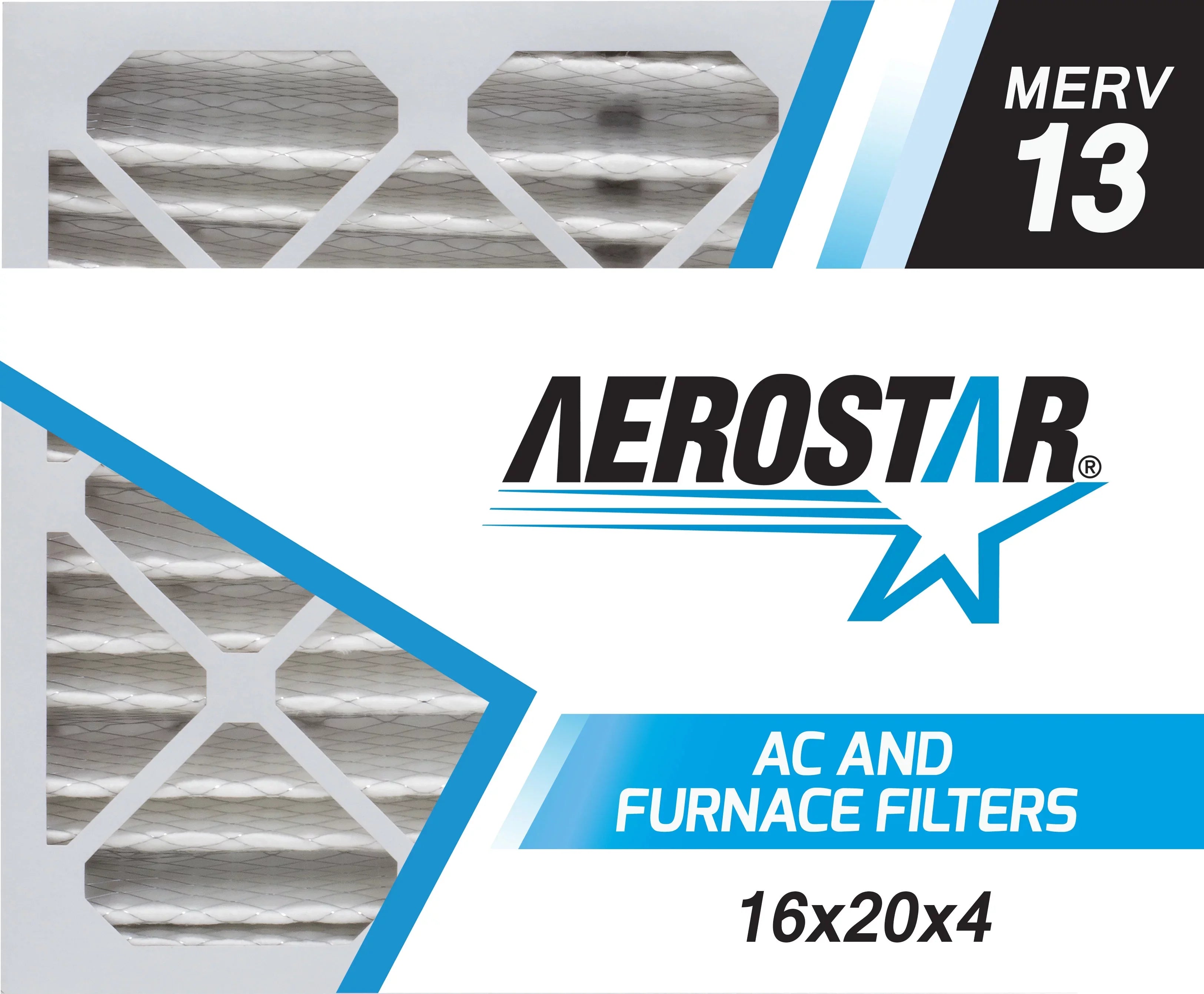 Stylish Aerostar 16x20x4 MERV 13, Air Filter, 16 x 20 x 4, Box of 4