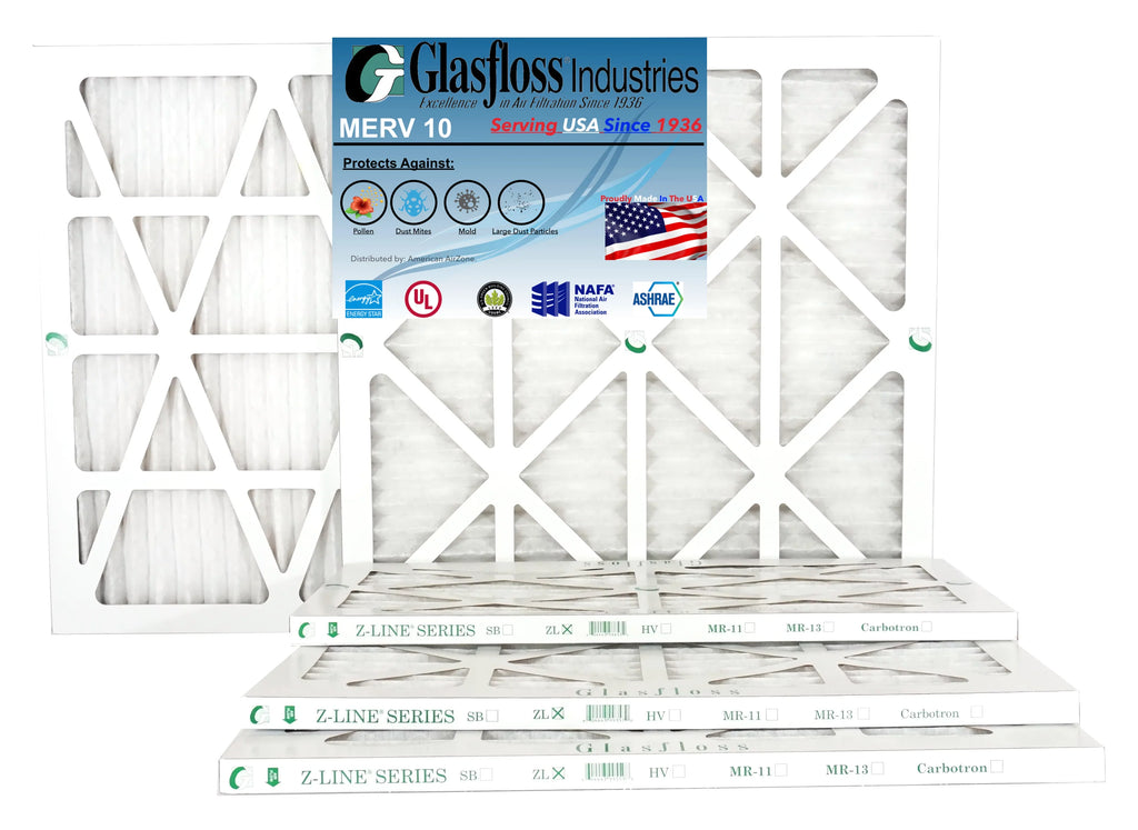 Stylish Glasfloss 24x28x1 - MERV 10 -Qty:12 - Furnace Air Filter - Made in USA (Actual Size: 23.5 x 27.5x7/8 inch)