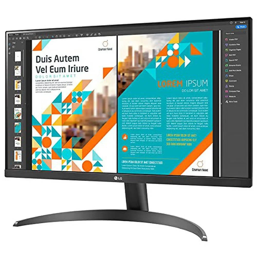 LG 24QP500-B 24â QHD (2560 x 1440) IPS Display, HDR 10, sRGB 99% Color Gamut, AMD FreeSync, Refresh Rate 75Hz, 3-Side Virtually Borderless Design - Black