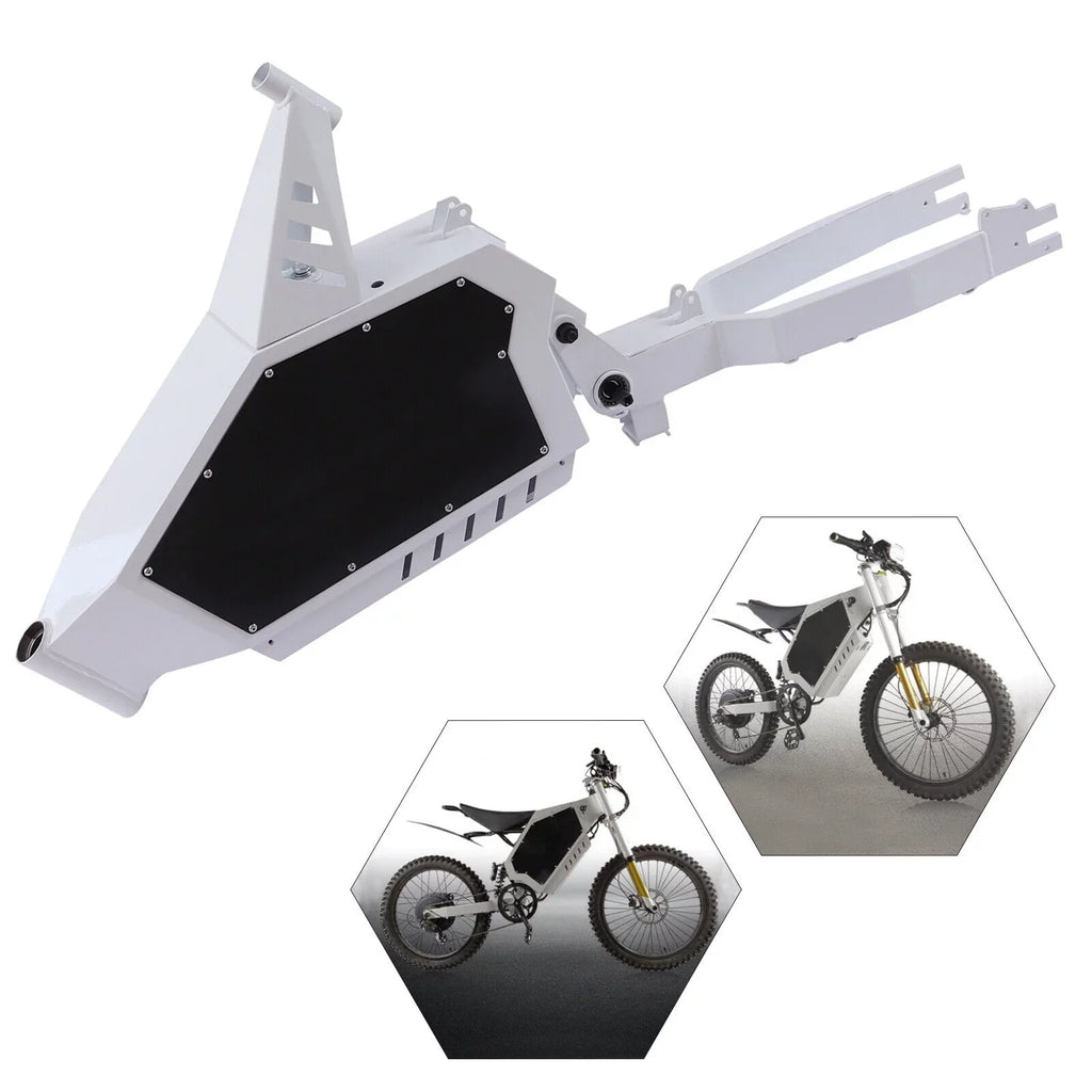 Stylish Miumaeov Electric Bicycle Iron Frame Adjustable For 20" or 26" Stealth Bomber E-Bikes(White)