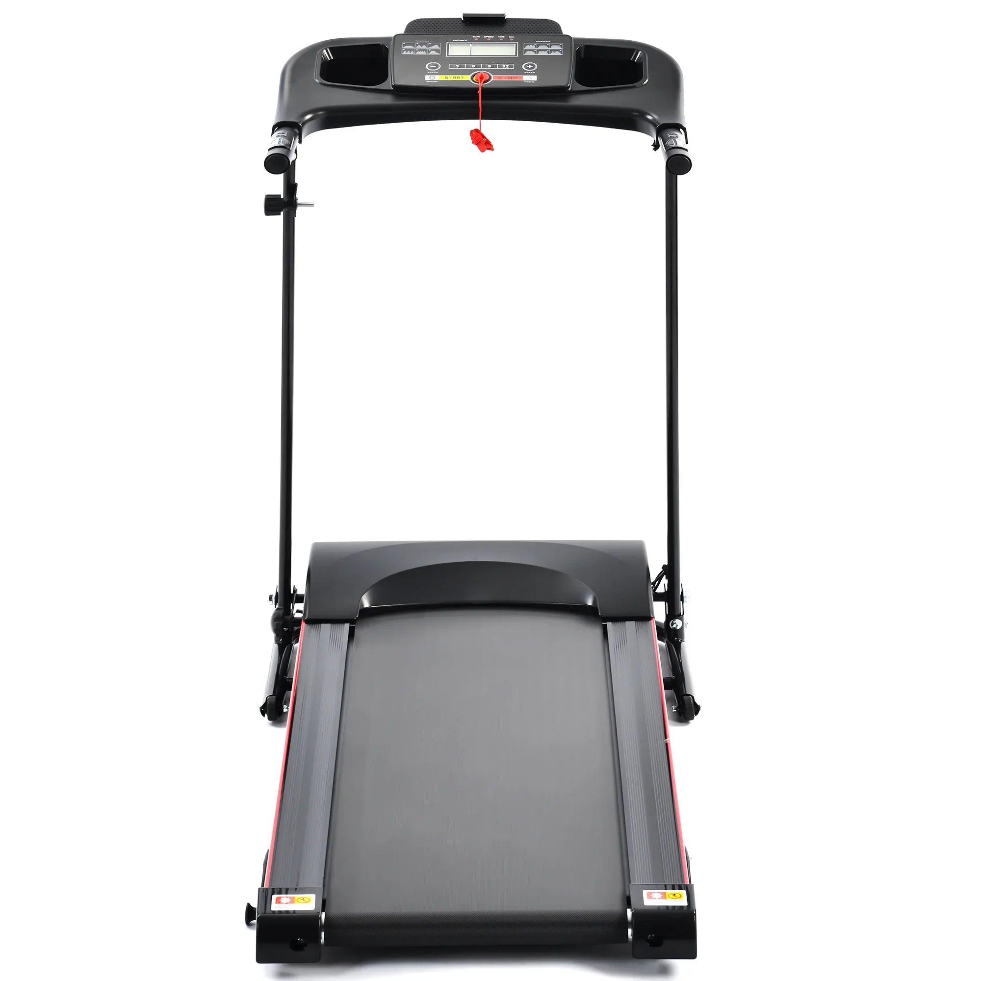 Stylish Folding Treadmill with Incline 2.5HP 12KM/H Electric Treadmill for Home Foldable; Bluetooth Music Cup Holder Heart Rate Sensor Walking Running Machine for Indoor Home Gym Exercise Fitness