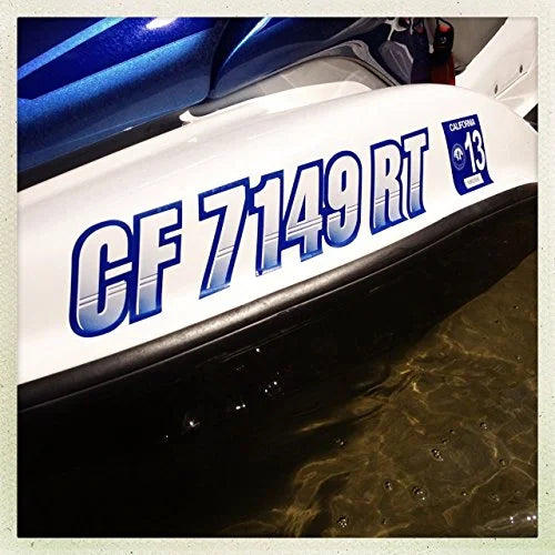 STIFFIE Techtron Yellow/Blue 3" Alpha-Numeric Identification Custom Kit Registration Numbers & Letters Marine Stickers Decals for Boats & Personal Watercraft PWC