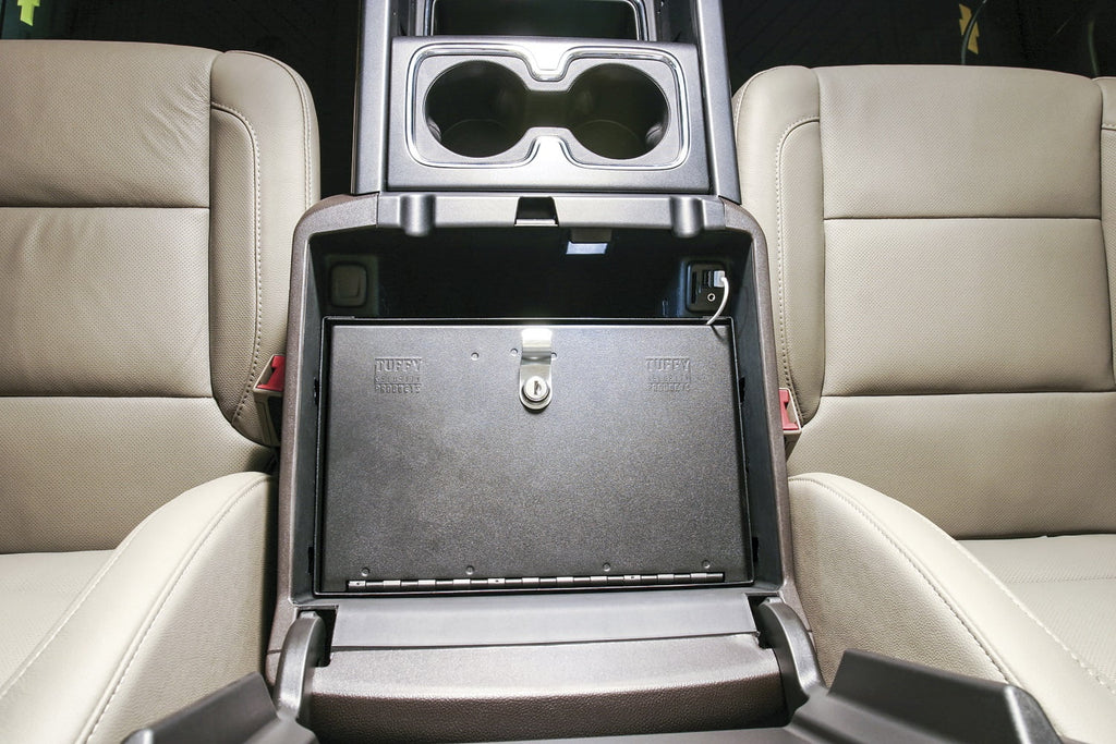 Stylish Tuffy Security Products 320-01 Console Safe; Black; 2014-2019 Chevrolet Silverado 1500, 2015-2019 Chevrolet Silverado 2500 & 3500