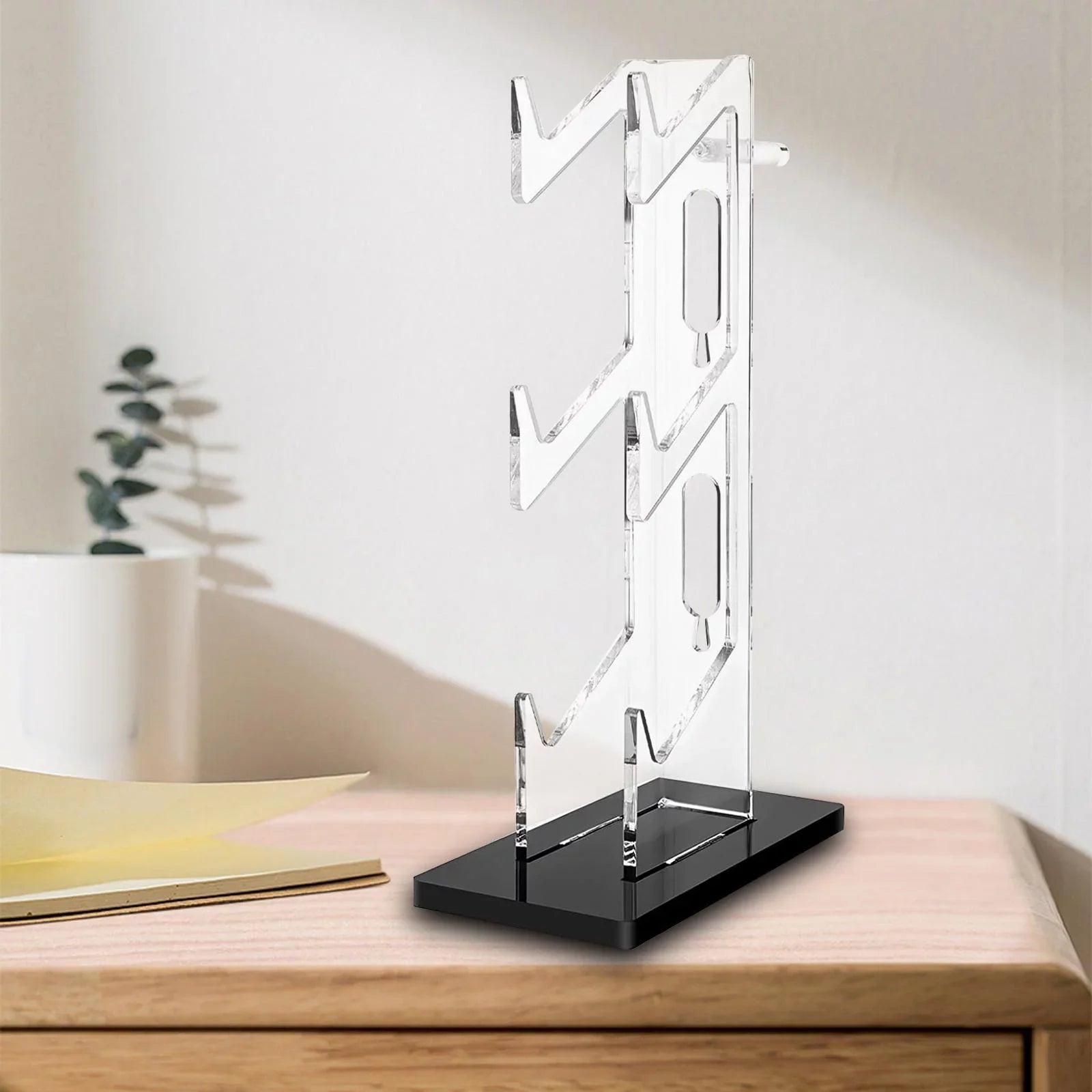 3 Tier Controller Bracket Gadget Non Slip Mat Durable Transparent Decoration Acrylic Headset Hanger for Game Desk Controller Accessories PS5 Black - Exclusive Design