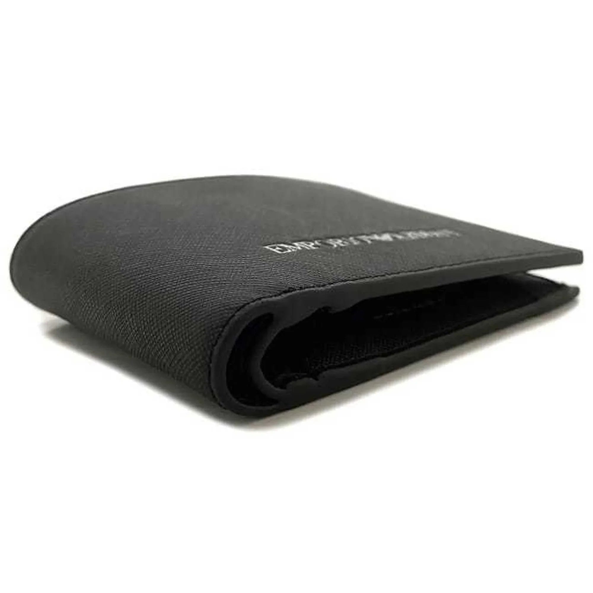 Pre-Owned Emporio Armani folio wallet black white Y4R165 leather EMPORIO ARMANI men's (Like New) - Exclusive Design