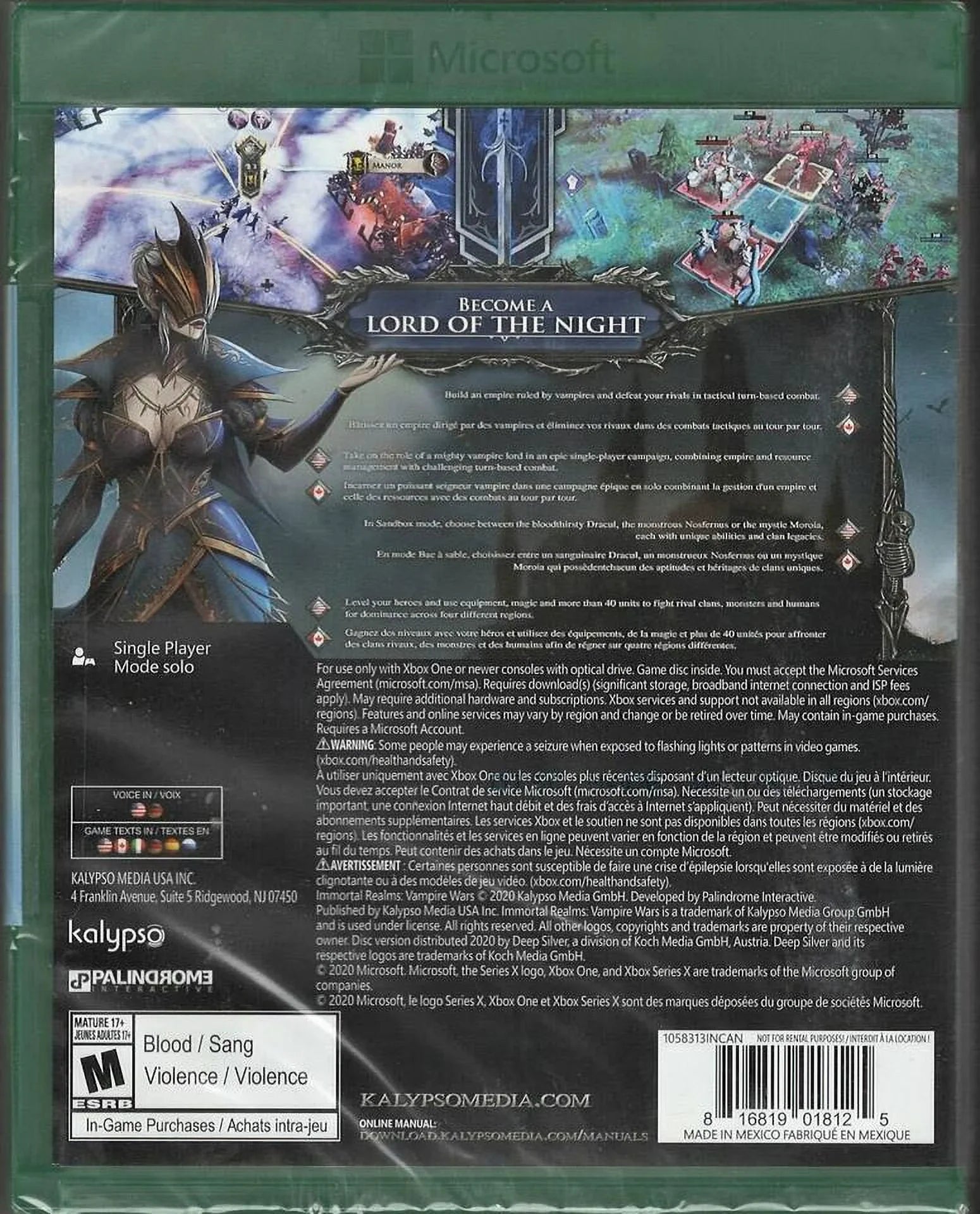 Stylish Immortal Realms: Vampire Wars Xbox One (Brand New Factory Sealed US Version) Xbo