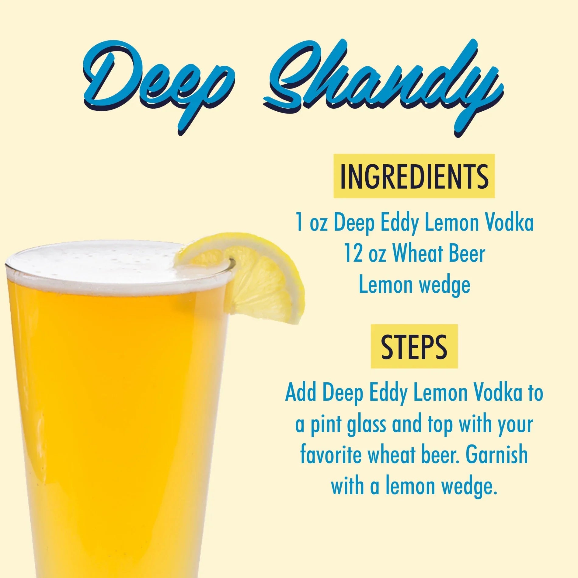 Stylish Deep Eddy Lemon Flavored Vodka, 1.75 L Bottle, 35% ABV