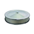 Specialty Chrome 14 in. Round 3 in. Element 5.12 in. Carb Flange High Dome Air Cleaner Assembly - Flat Base