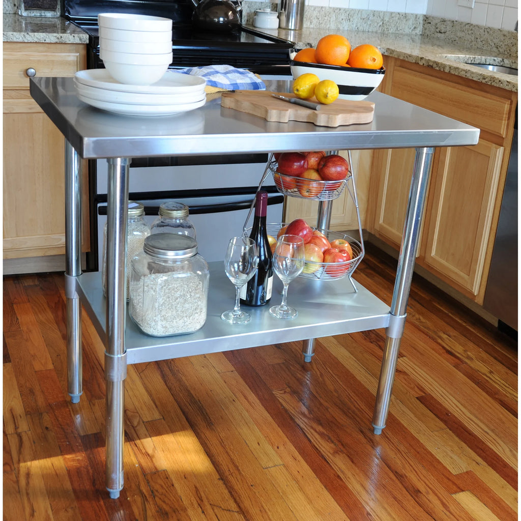 Stylish Sportsman Series Stainless Steel 48-inch Table and Shelf Set