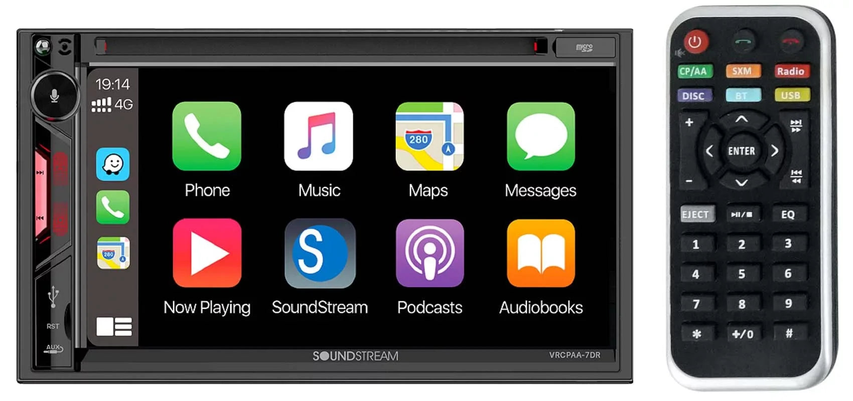 Soundstream VRCPAA-7DR 7" Car Monitor DVD Receiver w/CARPLAY/ANDROID AUTO+Camera - Exclusive Design
