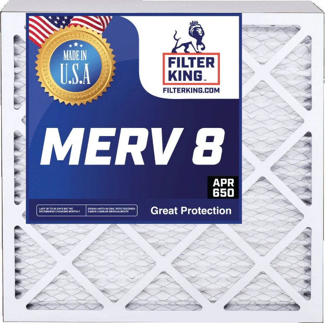 Filter King 30x32x2 Air Filter | 4-PACK | MERV 8 HVAC Pleated A/C Furnace Filters | MADE IN USA | Actual Size: 29.5 x 31.5 x 1.75"