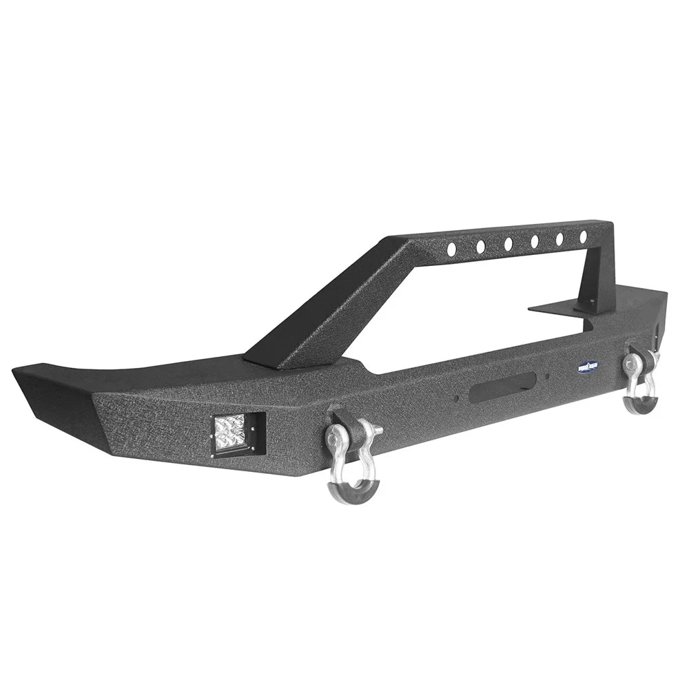 Hooke Road Fit Jeep Cherokee XJ 1984-2001 Steel Front Bumper W/ LED Spotlights & Winch Plate